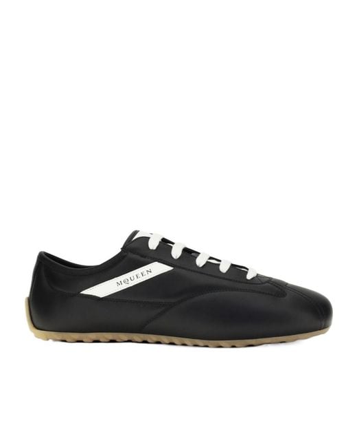 McQueen Black Lace-Up Low-Top Sneakers for men