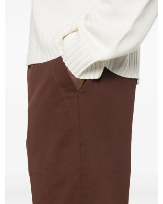 Fabiana Filippi Brown Elasticated-Waistband Tapered Trousers