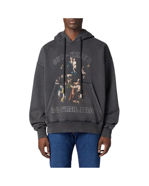 Off-White c/o Virgil Abloh Blue Mary Skate Drawstring Hoodie for men