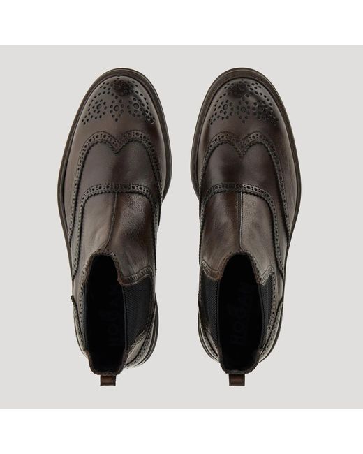Hogan Black Elasticated Side-Panel Boots for men