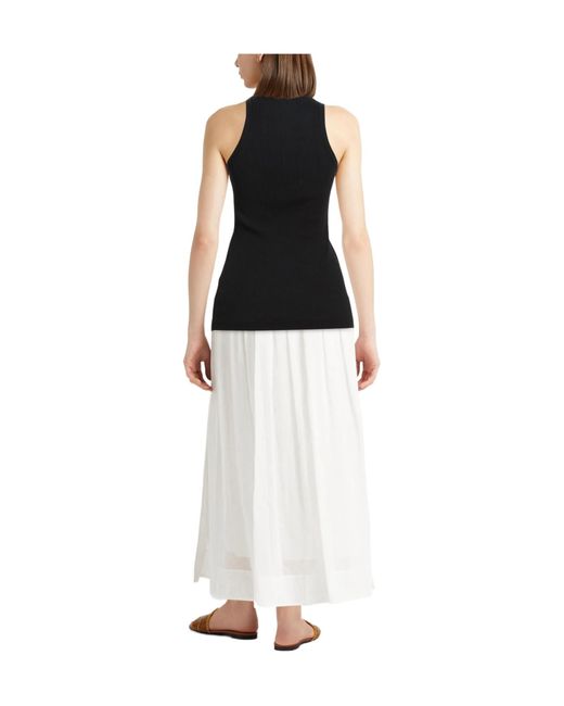 Brunello Cucinelli Black Solid Color Sleeveless Crew Neck Vest