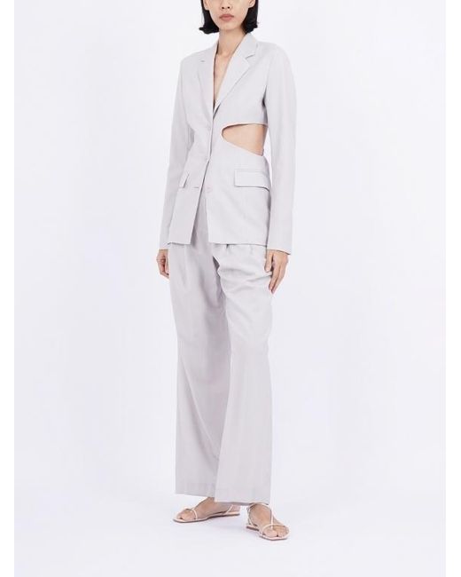 Low Classic Gray Long-Sleeved Suit Coat