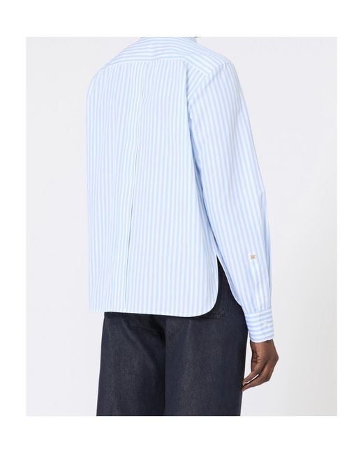 Max Mara Blue Cotton Stripe Shirt