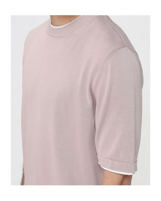 Eleventy Pink Short-Sleeved T-Shirt for men