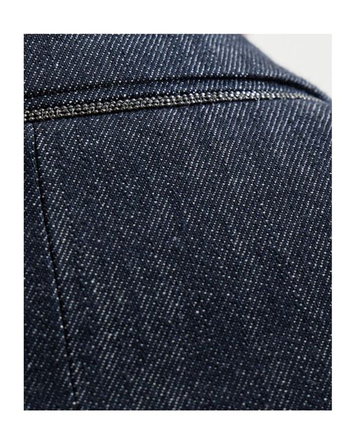 Brunello Cucinelli Blue Double Breasted Long-Sleeved Blazer