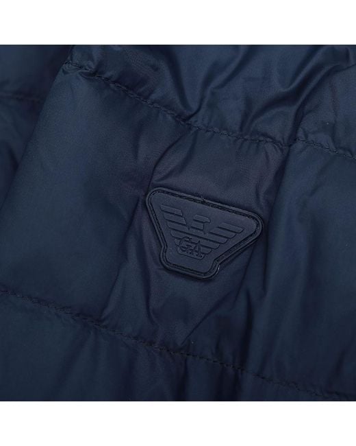 Emporio Armani Blue Front Zip Padded Jacket for men