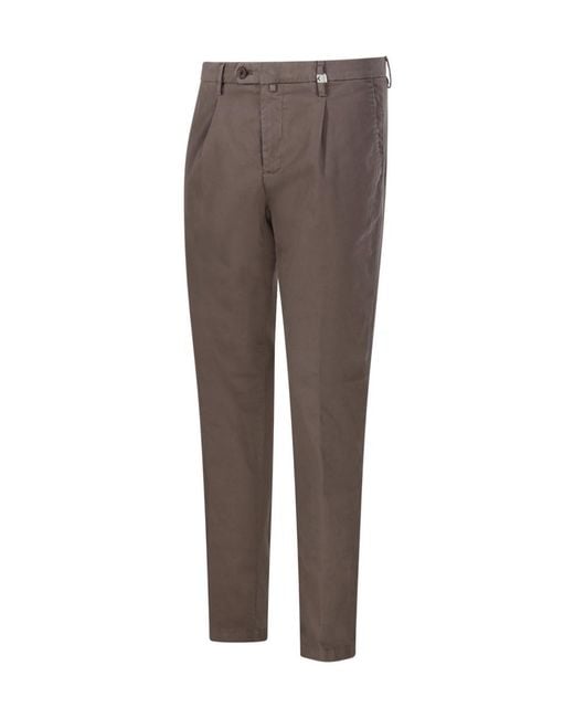 Myths Brown Straight-Leg Casual Trousers for men