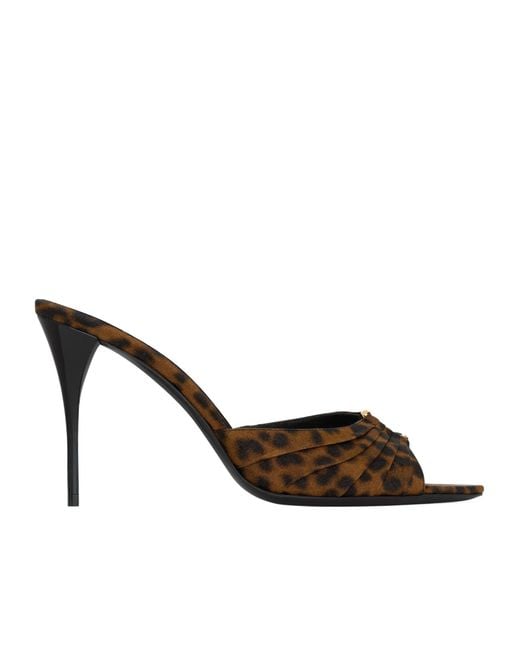 Saint Laurent Brown Babylone Mules