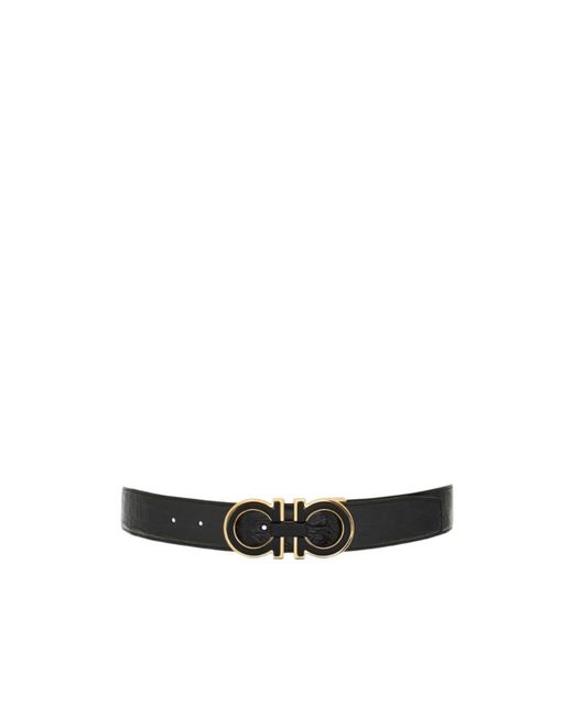 Ferragamo White Gancini Adjustable Belt for men