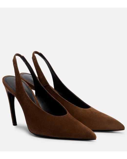The Attico Brown Viper Slingback High-Heeled Sandals