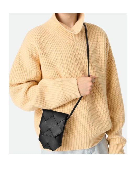 Bottega Veneta White Diago Phone Pouch for men