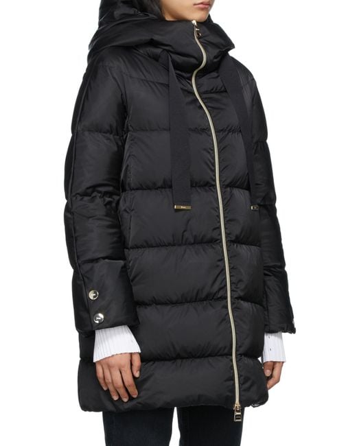 Herno Black Zip-Up Drawstring Hooded Jacket