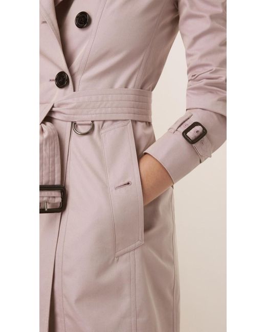 Burberry Pink Double-Breasted Lapel Trench Coat