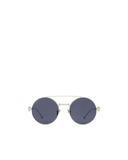 Cartier Blue Round Frame Sunglasses for men