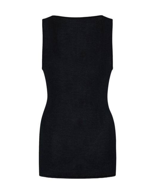 The Row Black Danel Ribbed-Knit Vest