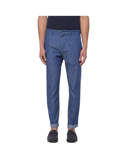 Dondup Blue Casual Pants With Belt Loops for men