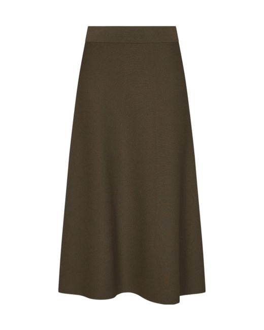Max Mara Green Flared Knit Skirt