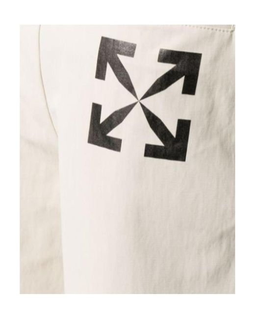 Off-White c/o Virgil Abloh White Logo Printed High Waist Shorts for men