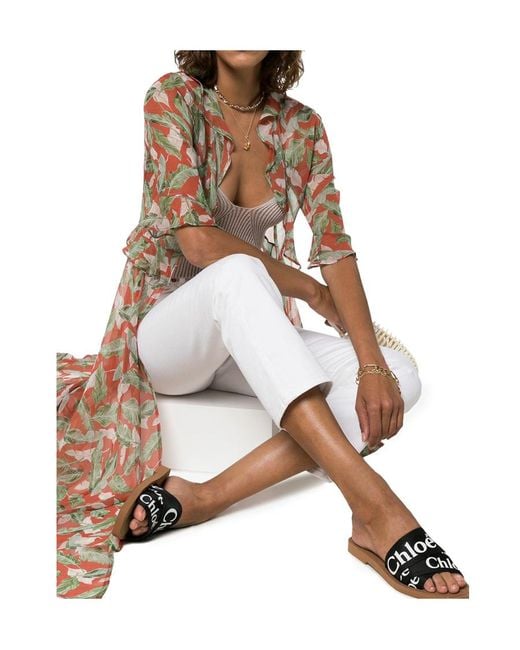 Chloé Black Chloé Logo Printed Slip-On Sandals