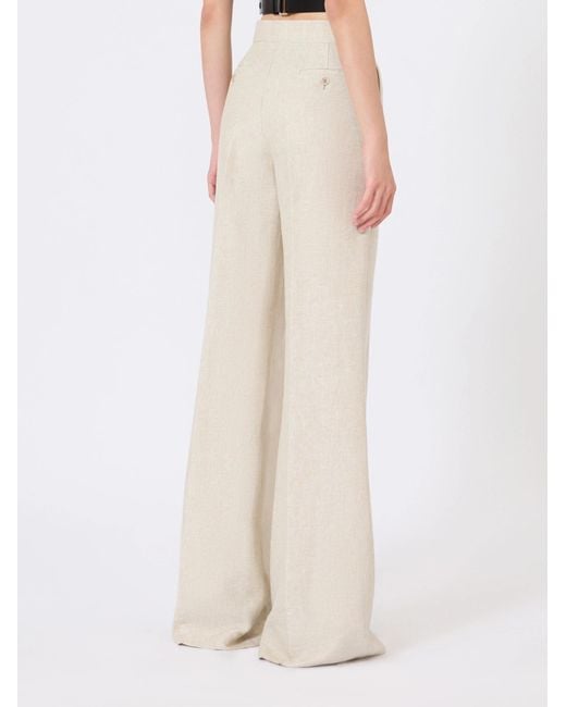 Max Mara White Wide-Leg Trousers