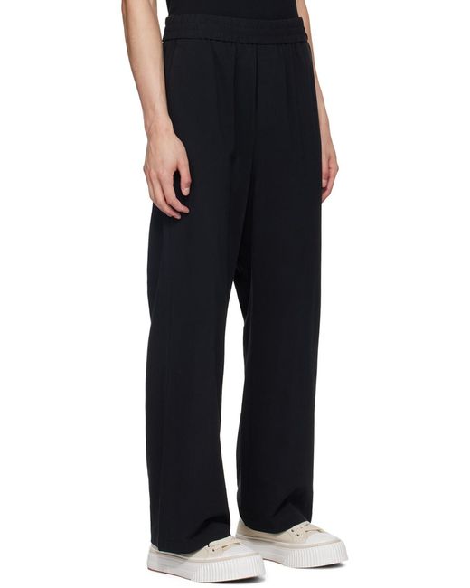 AMI Black Ami Elastic Waistband Logo Plaque Pants for men