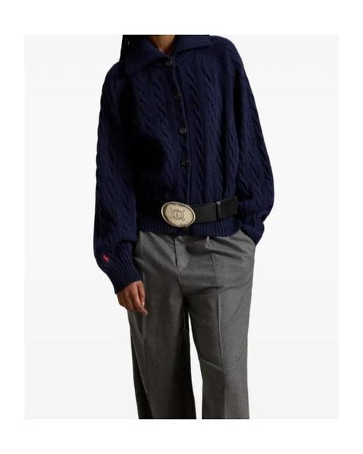 Polo Ralph Lauren Blue Cable-Knit Cardigan