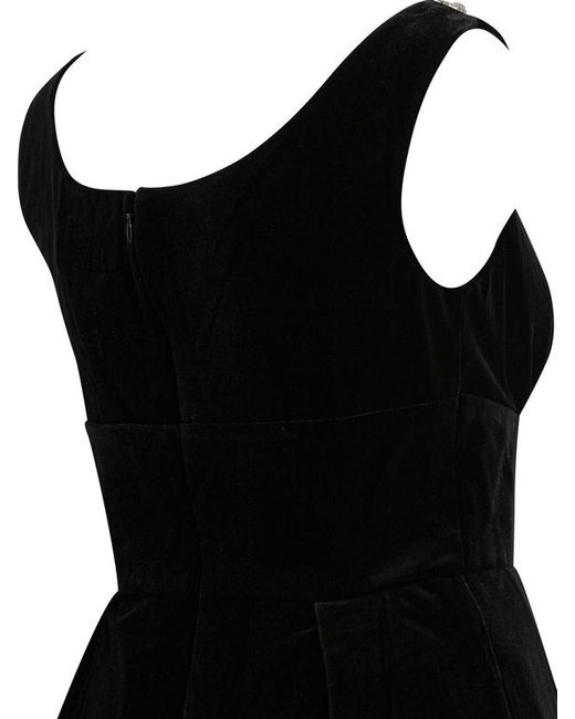 Self-Portrait Black Velvet Mini Dress