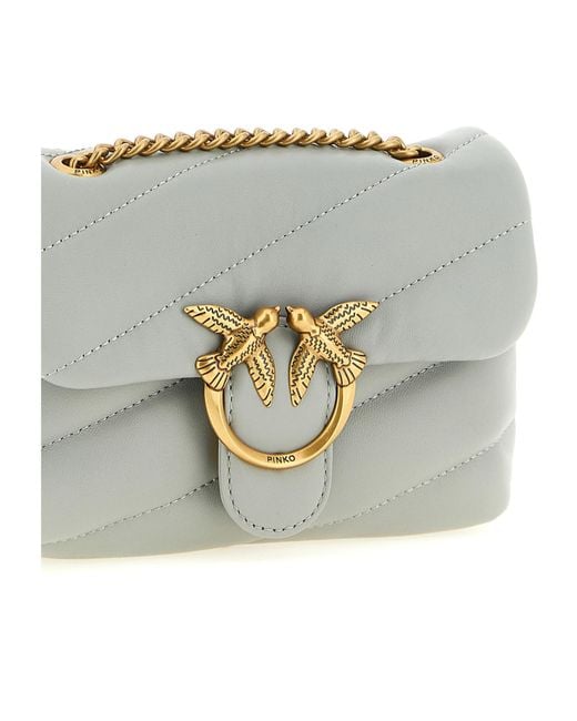 Pinko Gray Love Baby Puff Quilted Crossbody Bag