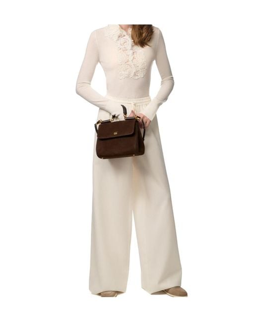 Ermanno Scervino White Wide-Leg Casual Trousers