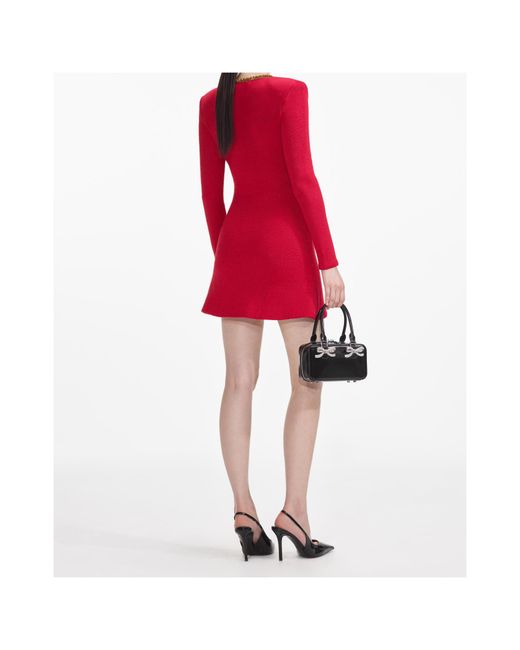 Self-Portrait Textured-Knit Mini Dress