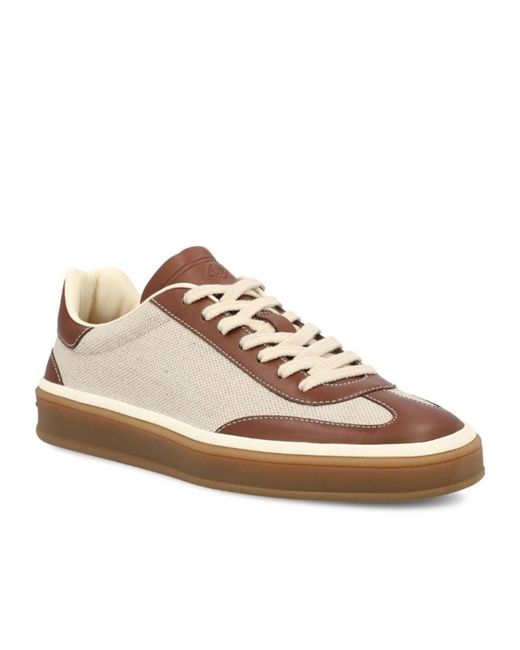 Loro Piana Brown Panelled Low-Top Sneakers