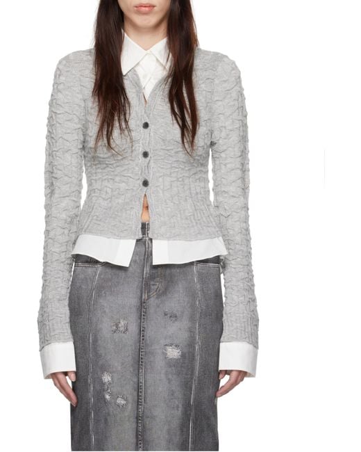 Acne White Layered Cardigan