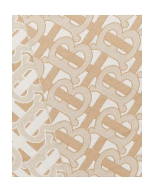 Burberry White Tb Monogram Cashmere Scarf for men