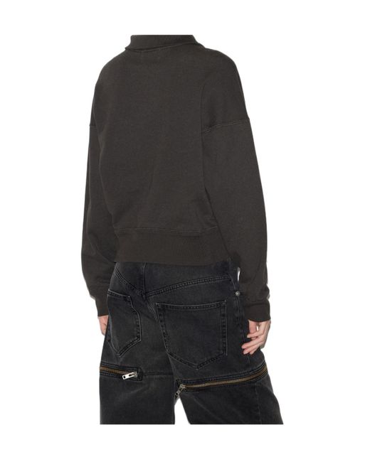 Isabel Marant Black Isabel Marant Étoile Ross Logo-Flocked Zip-Up Sweatshirt