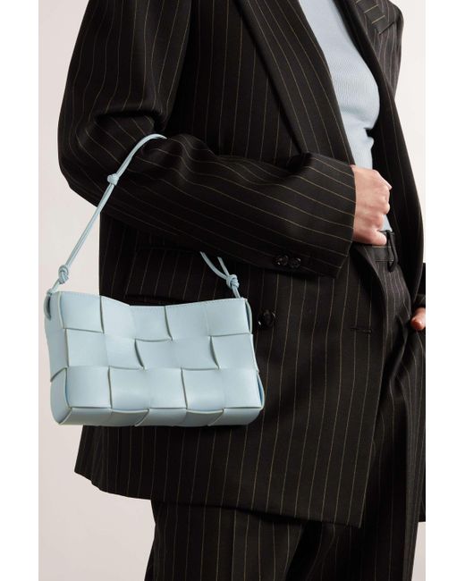 Bottega Veneta Blue Cassette Woven Mini Shoulder Bag