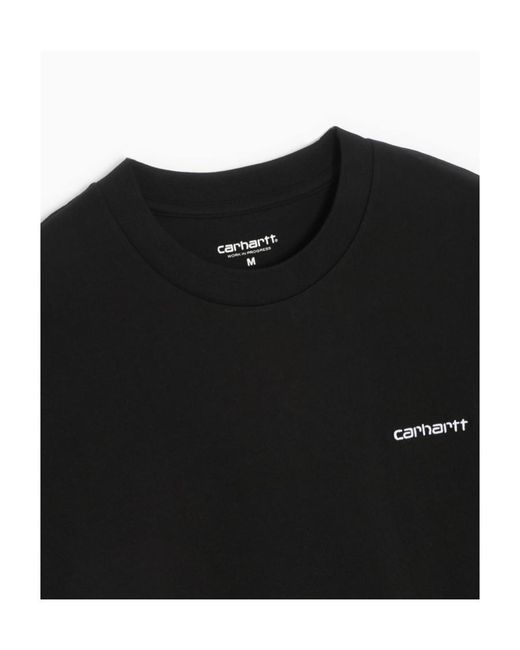 Carhartt Black Script Logo Embroidered T-Shirt for men