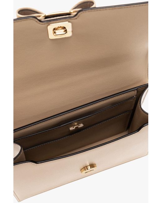 Ferragamo Natural Bow Button Single Shoulder Bag