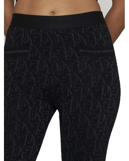 Palm Angels Black Monogram Jacquard Knitted Pants