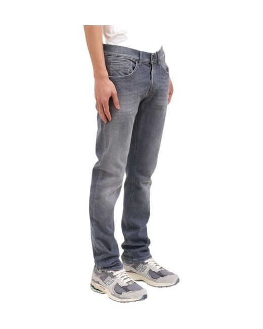 Dondup Blue Belt Loop Jeans for men