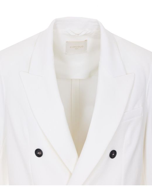 Circolo 1901 White Double-Breasted Blazer