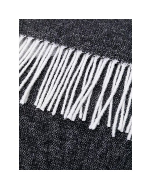 A.P.C. White Logo Detailed Fringed Scarf for men