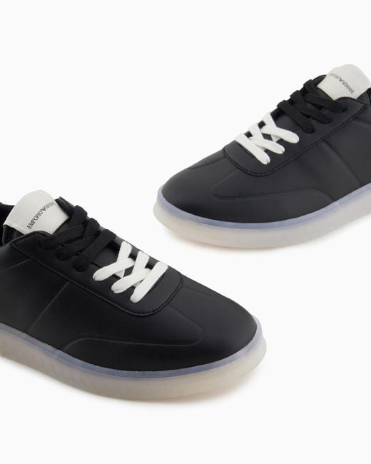 Emporio Armani Black Lace-Up Sneakers for men