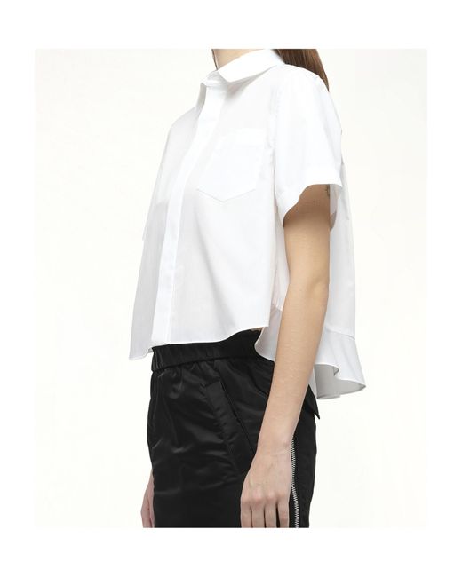 Sacai White Short-Sleeved Shirt