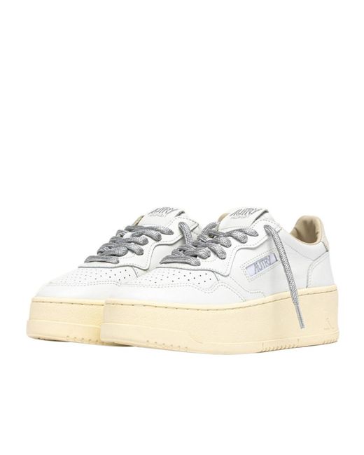 Autry White Medalist Platform Low-Top Sneakers