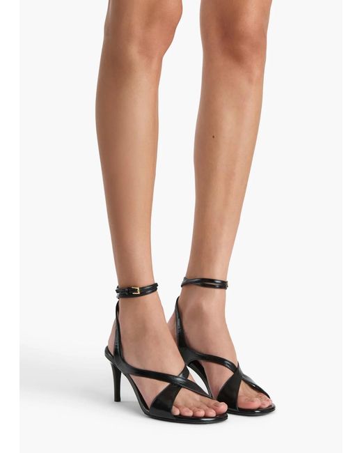Khaite Black Liria Ankle Strap Sandals