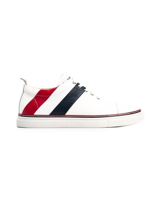 Thom Browne White Rwb Diagonal Stripe Sneakers for men