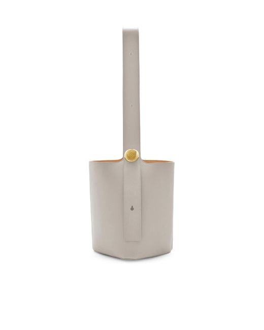 Loewe White Medium Pebble Bucket Bag