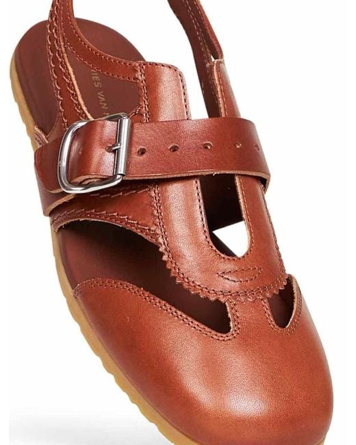 Dries Van Noten Brown Buckled Flat Shoes