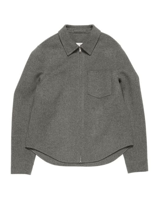 Acne Gray Zip-Up Shirt Jacket for men