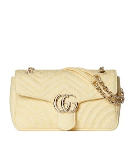 Gucci Natural Gg Marmont Medium Shoulder Bag